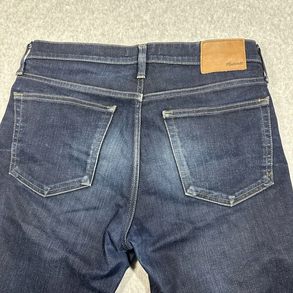Madewell Men's Slim Fit Dark Wash Jeans Size 32x34 Fade Whiskering Stretch J9527